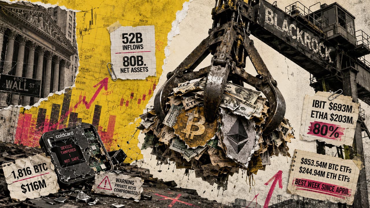BlackRock Spearheads Over $1B Surge in Bitcoin and Ethereum ETFs, Marking Best Week Since April