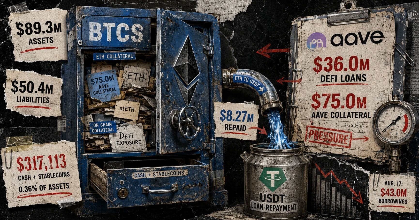 BTCS Reduces Aave Debt with Ethereum, Leaving Quarter-End Cash and Stablecoin Reserves at $317,000