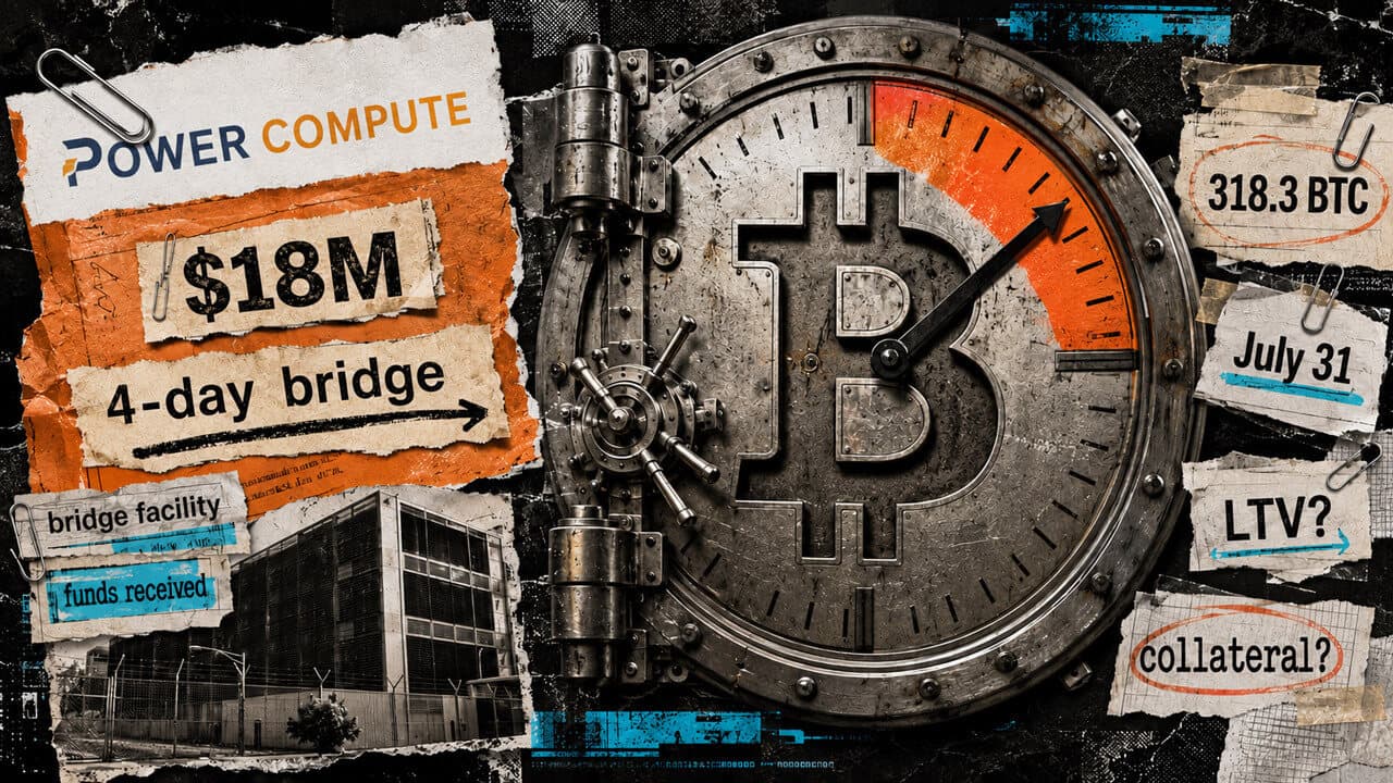 Silence from PowerCompute After $18M Bridge Loan Deadline Passes; Loan Represented 97% of BTC Treasury
